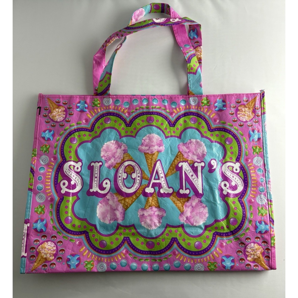 Reusable Shopping Bag‎ Sloan's Ice Cream Pink Teal Purple Gummy Bears
